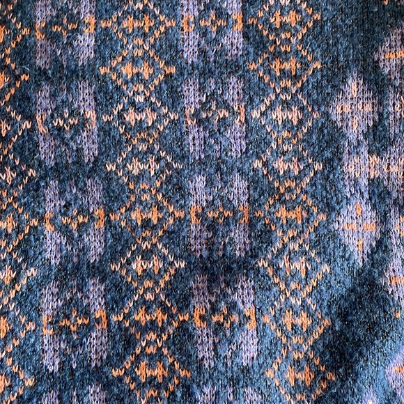 LANE BRYANT UEC Size 14/16 Long-Sleeve Mock-Neck Jacquard Cropped Sweater Blue - Picture 5 of 13